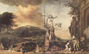 Game Still Life Before a Landscape with Bensberg Palace (mk14) WEENIX, Jan